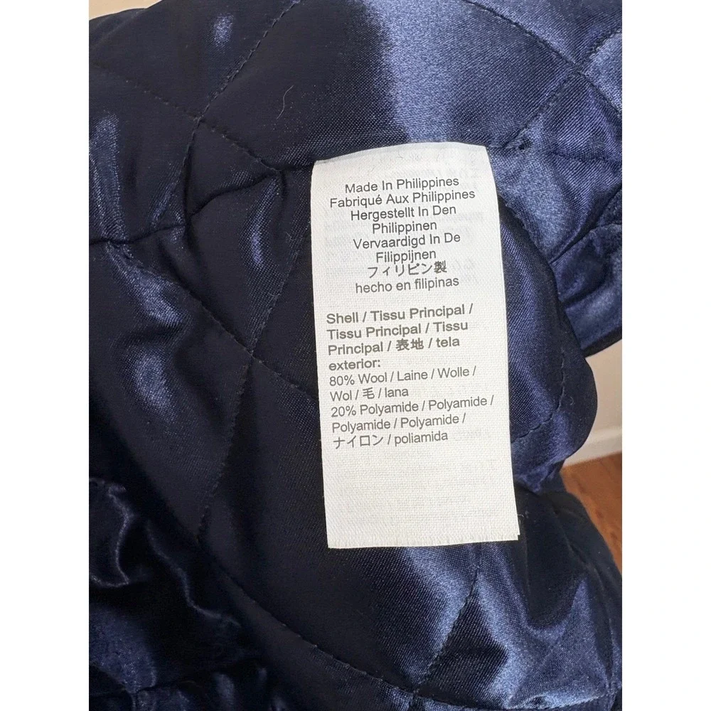 J. Crew Italian Stadium Cloth Lodge Teal Wool Coat Size 2 Full‎ Zip Mock Neck